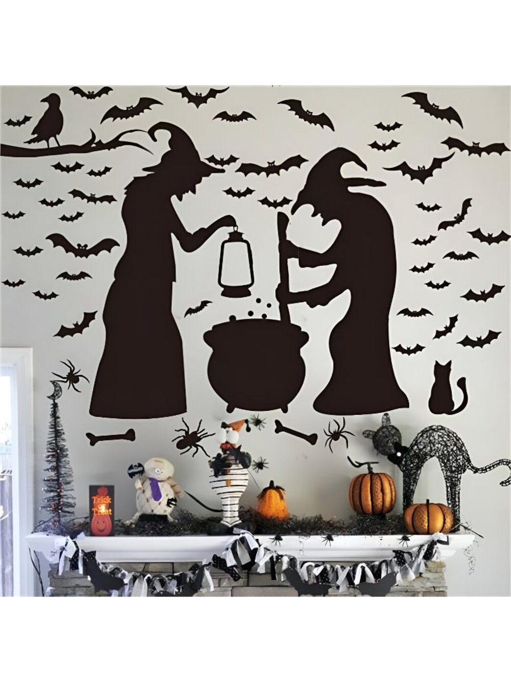 Halloween Witch Wall Decor, Halloween Wall Decals Window Decor Party Supplies